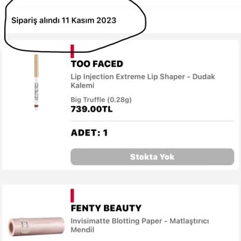 Sephora Kargomu Getirmedi (acil)