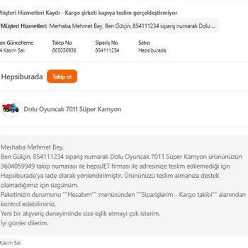 hepsiJET Hepsibura Kendi Sattığı Siparişi Teslim Edemiyor