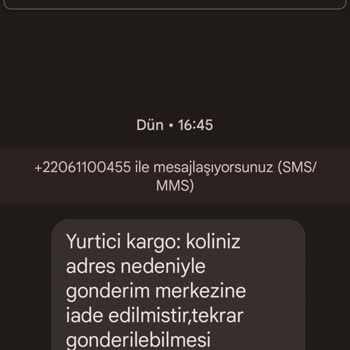 E-ticaret Marka Taklidiyle Dolandırıcılık 220'li Numaradan Kodlu Kargo Mesajı