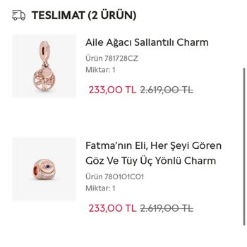 Pandora Mücevher İndirimden Alınan Ürünlerin İptali