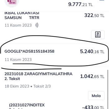 Google Ads Ve QNB Finansbank Kartımdan Fazla Para Çekmiş