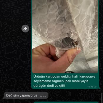 İpek Mobilya Başlık Hasarlı Değişim Yapamayız Diyorlar