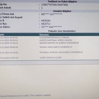 UPS Türkiye Teslim Edememe Hk.