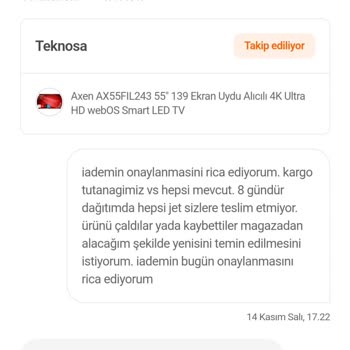 Hepsiburada Ve Teknosa İadeyi Onaylamıyor