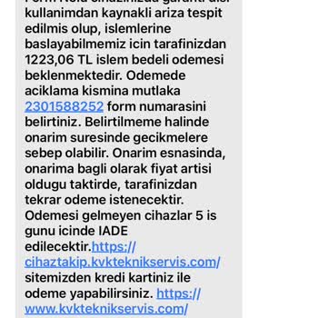 TCL Saati KVK Servisi Garantisi Olmasına Rağmen Tamir Ücreti İstiyor