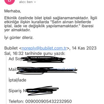 Bubilet Bu Bilet İptal-iade