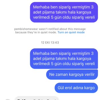 Pembiş Homewear Ödemesi Yapılan Ürünlerin 1,5 Aydır Elime Ulaşmaması