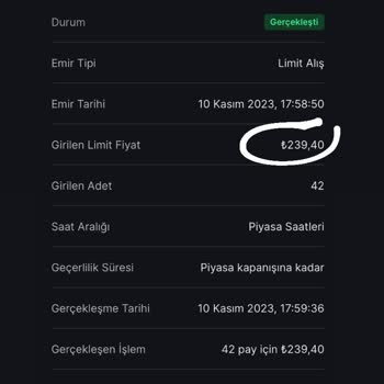 Midas Limit Alışı Yaptığım Halde