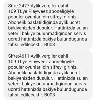 Vodafone Ve Playweez Servisinin Hattıma Yapılan Haksız Para İşlemi
