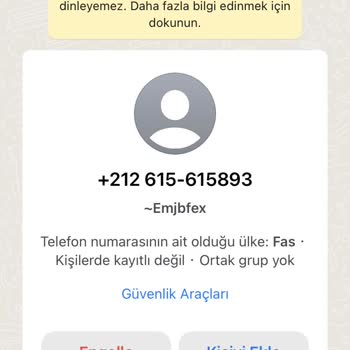 WhatsApp +212 615 La Başlayan Numaradan WhatsApp Mesaj I Aldım. Şikayetçiyim.