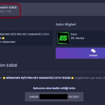 İtemsatis'ta Satılan Şüpheli Windows Lisans Kodu.