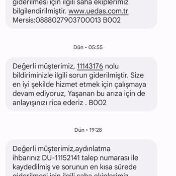 UEDAŞ Arıza Gidermeme