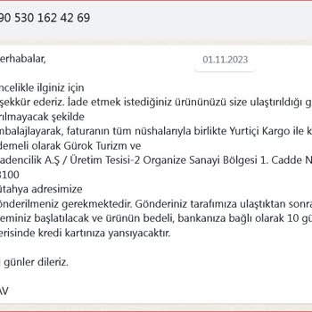 Lav Firması, İade Olunan Ürün Bedelini Ödemiyor.