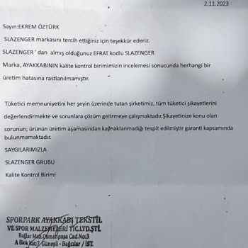 Slazenger Ayakkabılarının Kalitesizliği Ve Satış Sonrası İlgisizliği