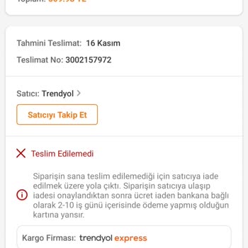 Trendyol İle İlgili Yaşanmış Bir Hadise