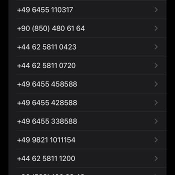 Vodafone Hattıma +44/+49 Dan Gelen Mesajlar
