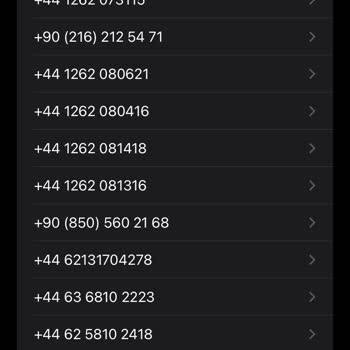 Vodafone Hattıma +44/+49 Dan Gelen Mesajlar