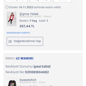LC Waikiki Kargo Ücreti Alınmayacak Deyip Alınması
