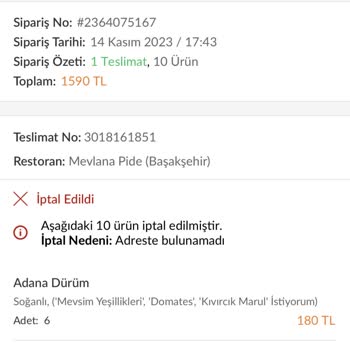 Trendyol Yemek Siparişi Para İadesi