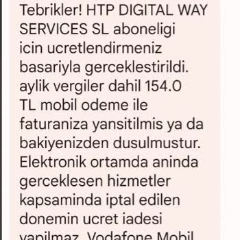 Vodafone Click And Play ve Vizyon Mobil Ödeme İznim Dışı Para Çekimi!