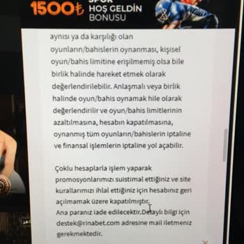 Curaçao eGaming Rinabet Sitesi Kazancımı Sildi!