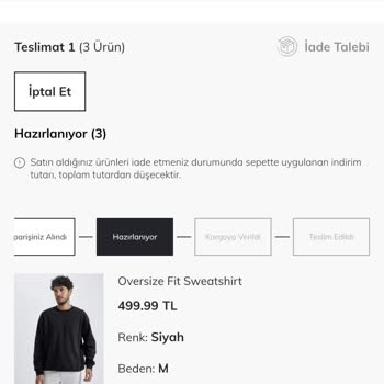 DeFacto Sipariş İptali Yapamıyorum