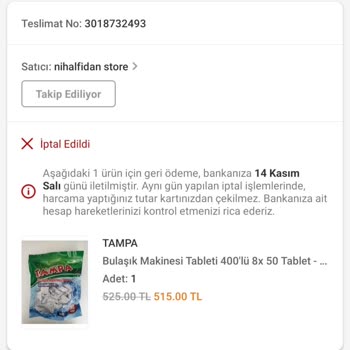 Trendyol Ücreti Alınan Ürünüm Stokta Var İken İptal Edildi!