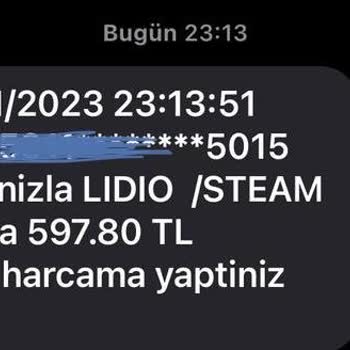 Lidio Team İsimli Hesap, Kartımdan İzinsiz Bir Şekilde Para Çekiyor
