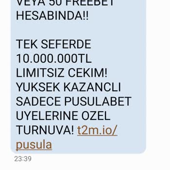 Pusulabet Adlı Siteden Gelen Mesaj