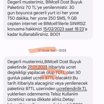 Bimcell 3 Ayda Bir Kafasına Göre Zam Yapması