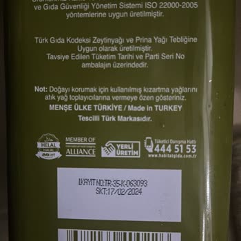 Habitat Store Zeytinyağı Tenekesi İçi Yabancı Madde