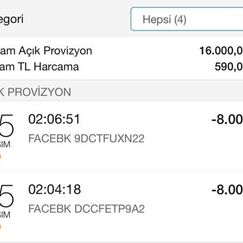 Facebook İzinsiz 16000 TL Garanti Bankası Kredi Kartımdan Para Çekilmiş