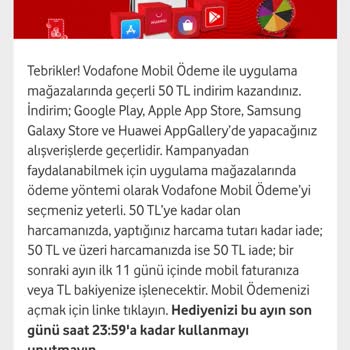 Vodafone Çark Kupon Para İadesi Yapılmadı