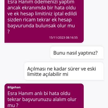 QNB Müşteri Temsilcisi Ek Hesabımı Kapattı