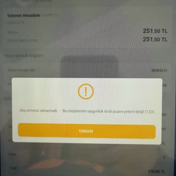 VakıfBank Yatırım Hesabı, Uygunluk Testi Puanı