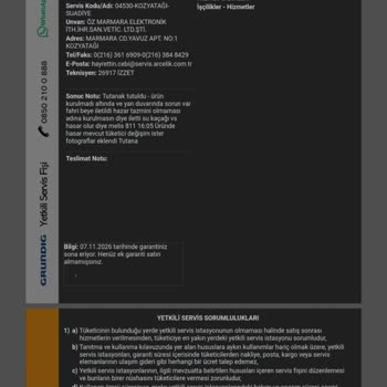 Grundig Çamaşır Makinesi Hasarlı Değişimi İstendi