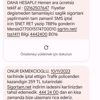 Sigortam.net Kendi İndirimini Geri İstiyor
