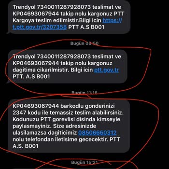 PTT Kargo Ve Trendyol Kargo Elime Ulaşmadığı Halde Ulaştı Gözüküyor