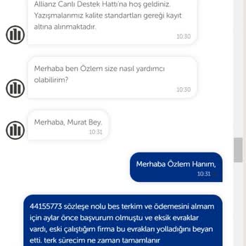 Allianz Hayat ve Emeklilik Allianz BES Ödemesini Yapmaması