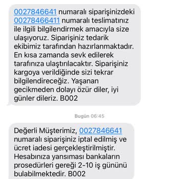 Penti Siparişimi Kafasına Göre İptal Etti