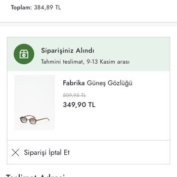 Boyner Fabrika Gözlük Halen Elime Ulaşmadı