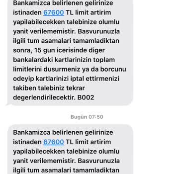 Yapı Kredi Bankası Kredi Kartı Limit Arttırımı