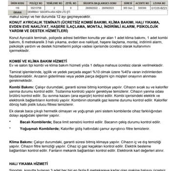 Ankara Sigorta'nın Poliçemde Belirtilen Hizmetleri Yerine Getirmemesi