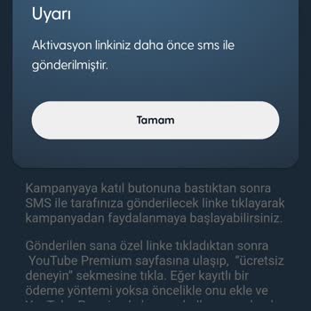 Turkcell Youtube.com Premium Ücretsiz Kampanya Yapılamıyor