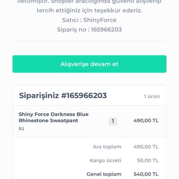 Shiny Force Ürünün Kargoya Verilmedi