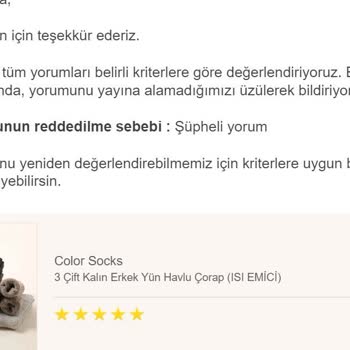 Trendyol Gerçek Yorumları Onaylamıyor