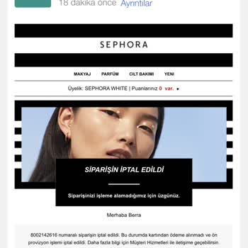 Sephora İndirim Sipariş İptali