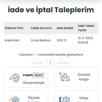 Doğtaş Ruum Store İade İsteğimi Gerçekleştirmeden Kargoya Verdi
