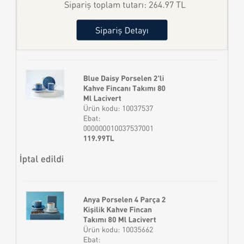 English Home Sipariş İptal Edilme Ve Mağdur Edilmem