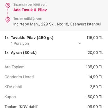Yemeksepeti Tavuk Pilav Mağduriyeti.